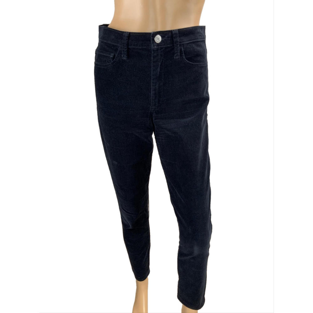Gap Women's Velvet Pants Size 28 Black Skinny High Rise Gothcore Dark‎ Academia